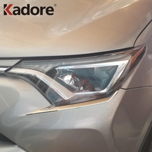 Rav4 rav 4 2016 2017 2018 abs tiras de farol dianteiro, cromado, decoração da tampa de farol automotivo 2024 - compre barato