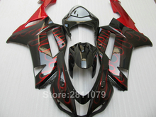 Top selling molding fairing kit for Kawasaki Ninja ZX6R 07 08 red flames black fairings set ZX6R 2007 2008 WT08 2024 - buy cheap