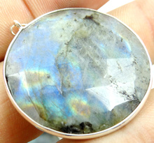 Natural stone Quartz Crystal labradorite stone charms Faceted Round pendants for diy jewelry making necklace Accessories1pcs 2024 - buy cheap