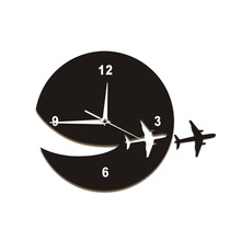 Relógio de parede decorativo de meu avião, relógio voador decorativo de parede com decoração de casa, arte abstrata, espcapa, faça você mesmo 2024 - compre barato