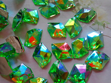 80pcs  21*16mm Sew on rhinestones Green AB colour cosmic shape flatback gem stones acryl  crystal  strass 80pcs/lot 2024 - buy cheap