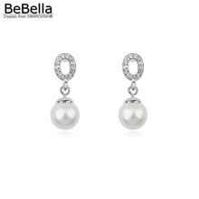 BeBella pearl dangler earrings made with Crystals from Swarovski crystal pearl for girls Christmas gift 2024 - buy cheap