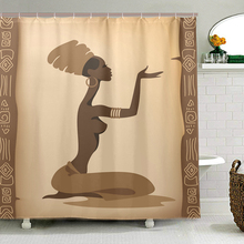 Eco-friendly African Women Shower Curtains Waterproof Polyester Fabric Bath Curtain for Bathroom with 12 Hooks Home Decor 2024 - buy cheap