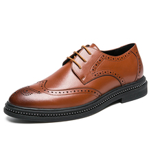 Zapatos de vestir de cuero para hombre, calzado Formal Oxford, elegante, hecho a mano, para oficina, fiesta, boda 2024 - compra barato