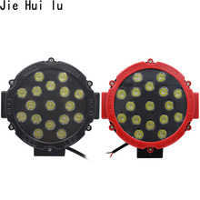 Luz de led redonda, 1 peça, 51w, 7 modos, 6000k, 3570lm, ip67, luz de trabalho, para suv, barco, 4x4, lâmpada led off-road 2024 - compre barato