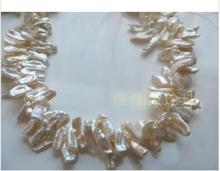 Encantador collar de perlas blancas naturales de 18 "18mm 2024 - compra barato