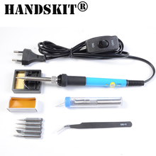 Handskit 110V/220V 60W Soldering Iron Adjustable Temperature Electric Mini Switch Solder Iron With 5Pcs Tips Wire Rosin 2024 - buy cheap