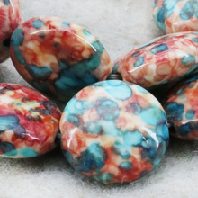 Hot Sale 15mm Multicolor Riverstone Rain Flower Rainbow Stone Round DIY Beads Loose Girls Women Jewelry making 15inch Wholesale 2024 - buy cheap