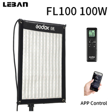 Godox-luz led de vídeo fl100, flexível, 100w, tecido rollable, lâmpada + grade de favo de mel, softbox + controle remoto, aplicativo 2024 - compre barato