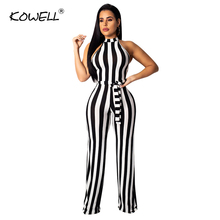 New Style Striped Bow Sash Women Jumpsuit Romper Halter Sleeveless Knitted Sexy Jumpsuit Winter Fitness Skinny Playsuit Overalls 2024 - buy cheap