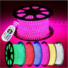 110V- 240V led strip SMD 5050 60leds/M flexible light waterproof tira de warm white blue red green yellow power plug 100m/Lot 2024 - buy cheap