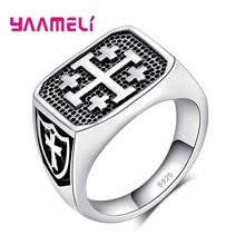 Fashion 925 Sterling Silver Personality Mysterious Cross Pattern Ring For Women Men Sir Gift Anniversary Jewelry 2024 - buy cheap