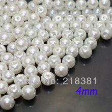 1000pcs White Loose Glass Pearl Beads 4mm For DIY Garment Accessories  A00733 2024 - buy cheap