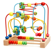 Kids Wooden Math Toy Counting Circles Bead Abacus Wire Maze Roller Coaster Montessori Educational for Children 2024 - buy cheap