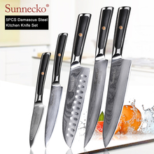 SUNNECKO 5PCS Kitchen Knives Set Damascus Chef Utility Slicing Paring Knife Japanese VG10 Steel G10 Handle Santoku Cutting Knife 2024 - buy cheap