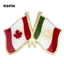 Insignia de Metal de Canadá, México, pin de bandera de la amistad, insignias para ropa, broche para KS-2134 de ropa 2024 - compra barato