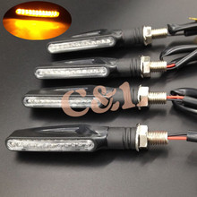 4x motocicleta Universal Negro 12 luz LED de intermitente indicador luz intermitente adecuado para Honda Yamaha Suzuki 2024 - compra barato