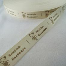 Cinta de algodón Natural hecha a mano para niño, 6/8 ", 20mm, cinta, paño artesanal, etiqueta de tela, 5 YDS, XM-48A 2024 - compra barato
