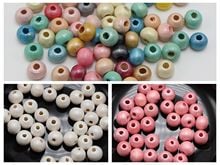 200pcs Pearlized Luster Wood Beads 8mm Wooden Spacer Color for Choice Jewelry 2024 - buy cheap