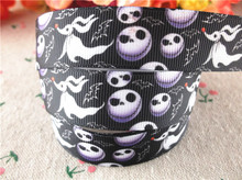 18091501,New arrival 7/8" (22mm) and 1.5" 38mm 50 yards skull printed grosgrain ribbons halloween ribbon hair accessories 2024 - buy cheap