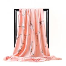 Fashion Silk Scarves for Women Floral Print Satin Hijab Scarf Female 90x90cm Square Kerchief Shawl Head Hair Scarfs For Ladies 2024 - buy cheap