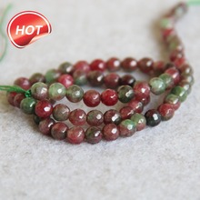 6mm Fashion Natural Multicolor Red&Green Chalcedony Beads Round Stone Faceted Beads Accessory Parts 15inch Jewelry Making Design 2024 - buy cheap
