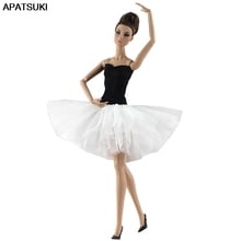 White Black Short Ballet Dress For Barbie Doll Clothes Evening Tutu Dress Clothes For Barbie Doll Outfits 1/6 Doll Accessories 2024 - buy cheap