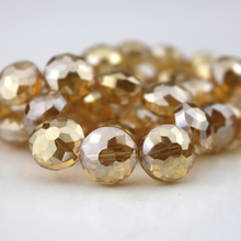 Chinese Cheap Glass Crystal DIY Beads Gold 10pcs/lot 8X14mm Faceted Flat Round Loose Spacer Beads For Jewelry Making 2024 - buy cheap