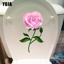 Yoja adesivo de decoração para parede do quarto das meninas, rosa, desenho animado, flor do vaso sanitário 2024 - compre barato