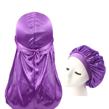 Durags и Bonnets подходит для мужчин и женщин мужчин длинный хвост шелковистый дюраг и капот для пары Удобная Кепка Chemo 2024 - купить недорого