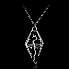MQCHUN-collar con colgante de The Elder Scrolls V de dragón para hombre, gargantilla de Skyrim, joyas, collar con cadena, novedad de 2018 2024 - compra barato