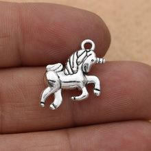 5pcs Antique Silver Plated Unicorn Charms Pendants Jewelry Diy Jewelry Findings Handmade 17x15mm 2024 - buy cheap