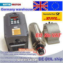 EU free VAT 2.2KW 220V Water-cooled spindle motor 4 bearings ER20 24000rpm & 2.2kw VFD Inverter 220V & 80mm Clamp for CNC ROUTER 2024 - buy cheap