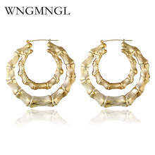WNGMNGL High Quality Alloy Simple Metal Jewelry Big Gold/Silver Color Round Hoop Earrings For Women Brinco Feminino Gift 2024 - buy cheap