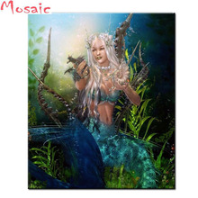 5D DIY Diamond painting Mermaid full Square round Diamond embroidery Cross stitch picture Rhinestone Mosaic Painting 2024 - buy cheap