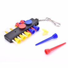 Plastic Golf Tee Holder Carrier With 12 Plastic Golf Tees With 3 Ball Markers + Keychain Hot Sale 2024 - buy cheap