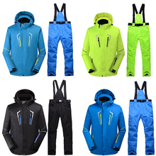 High-quality Male Solid Colors Warm Ski Suit Sets Jacket Waterproof Windproof Breathable Climbing Mountain Outdoor Ski Suit Coat 2024 - buy cheap