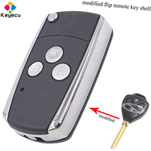 KEYECU Uncut Modified Flip Remote Car Key Shell Case - 3 Button & TOY43 Blade - FOB for Toyota 4Runner Corolla Matrix RAV4 Yaris 2024 - buy cheap