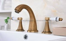 Antique Brass 8" Widespread Bathroom Basin Sink Faucet Deck Mount Dual Handles Mixer Taps Ban090 2024 - buy cheap
