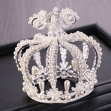 Luxury Silver Color Tiara Hair Jewelry For Women Elegant Pearls Round Crowns Queen Princess Girl Wedding Bridal Hair Accessories 2024 - buy cheap