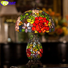 FUMAT-Lámparas de mesa Tiffany, luz de escritorio LED E26 E27, decoración para el hogar, mesita de noche, sala de estar 2024 - compra barato