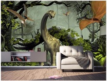 Papel tapiz 3d para sala de estar, decoración de dinosaurios jurásicos, pintura de mural personalizado, foto 3d, murales de pared, papel tapiz para paredes 2024 - compra barato