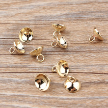 Wholesale 100PCS Gold Color Plated Alloy Round Caps Fit for DIY Fashion Jewelry Stud Earring Earrings Pendants CharmDecoration 2024 - buy cheap