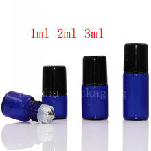 1ml 2ml 3ml Empty Essential Oil Glass Container Sample Perfumes Roller On Vial Blue Glass Case Roll On Bottles For Essential Oil 2024 - buy cheap