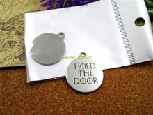 10pcs-stainless steel Charms  "HOLD THE DOOR" DIY Charms Pendants for necklace/bracelet/keychain DIY jewelry 2024 - buy cheap