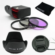 RISE(UK) 62mm UV CPL FLD Filter Kit + Petal Flower Lens Hood + Center-Pinch lens cap for canon nikon pentax sony camera 2024 - buy cheap