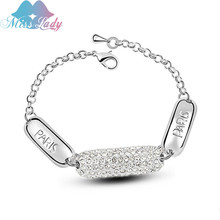 Miss Lady Silver color Rhinestone Crystal Korea PARIS Bracelets Bangles Wholesales Fashion Jewelry for women MLY4859 2024 - buy cheap