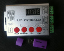 Беспроводной Программируемый СВЕТОДИОДНЫЙ полноцветный цифровой контроллер SD-карты 5-24 В для светодиодной ленты WS2811 ws2801 LPD8806 WS2812 DMX 2024 - купить недорого