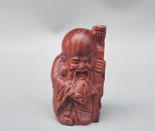 Pequeña estatua de Buda de longevidad tallada en madera China 2024 - compra barato