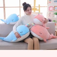 60/80cm Kawaii Unicorn Whale Plush Toy Soft Stuffed Cute Pillow Marine Animal Dolls For Kids Children Girls Lovely Birthday Gift 2024 - buy cheap